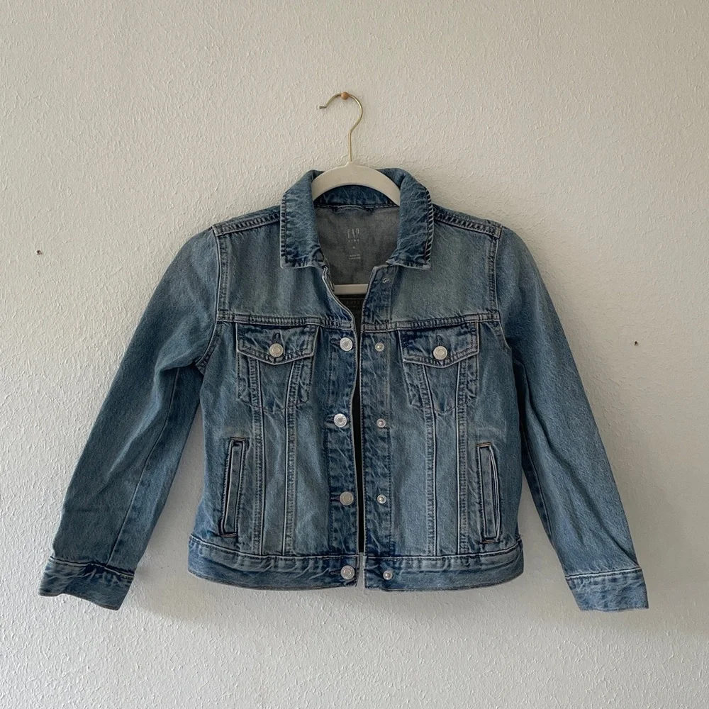 GAP Kids Jean Jacket Blue Denim Snap Front Classic